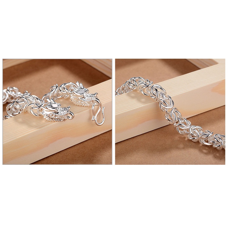 Goldkingdom Fashion Perhiasan Aksesoris Ready Stock Pria Matte Glossy Kran Gelang Vintage Mendominasi Fashion Tenun Tangan Tembaga Perhiasan Berlapis Perak