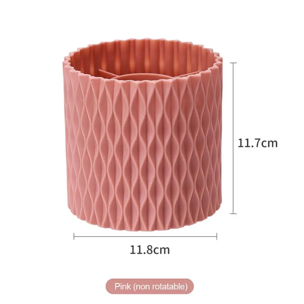 360 °Kotak Penyimpanan Kosmetik Putar Tahan Debu Tempat Pulpen Makeup Brush Storage Bucket Kapasitas Besar Cosmetic Storage Desktop Makeup Organizer Wadah Pena