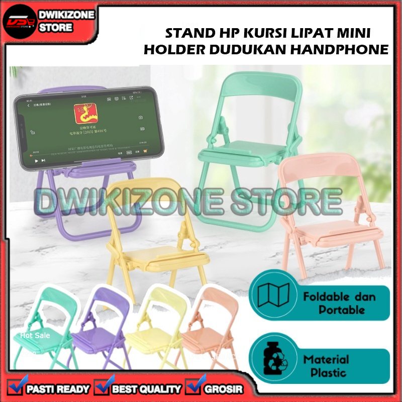 [GROSIR] STAND HOLDER KURSI BANGKU LIPAT MINI HANDPHONE PENYANGGA CHAIR FOLDING