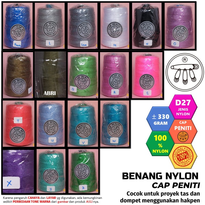 Terlaris Furnee Benang Rajut Nylon Nilon No. 27 / D27 Cap Peniti - Bagian 2