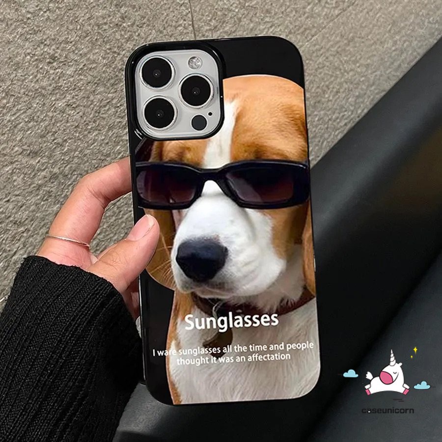 IPHONE Casing Ponsel Pasangan Kompatibel Untuk Iphone11 14 12 13 Pro Max XR 78 Plus X XS Max SE 2020 Pasangan Kartun Lucu Kucing Anjing TPU Lembut Shockproof Glossy Cover