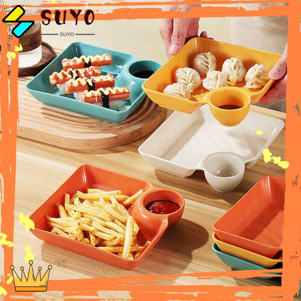 Suyo Sauce Separation Dumpling Plate Piring Celup Piring Rumah Tangga Plastik