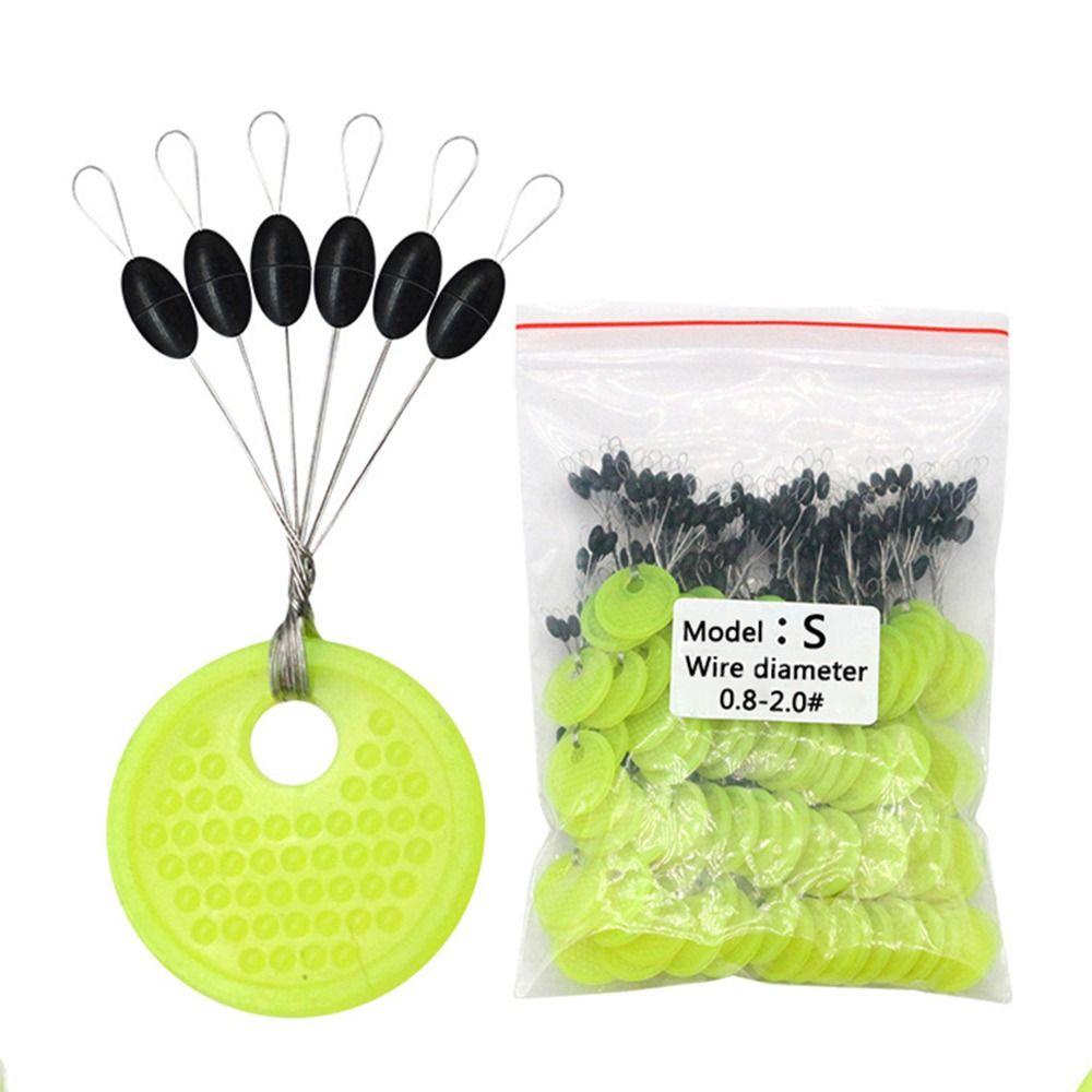 Augustina Fishing Space Beans 100group Set 600pcs Stopper Pancing Untuk Memancing Lalat Stopper Oval Hitam Silinder Pelampung Pancing Hitam