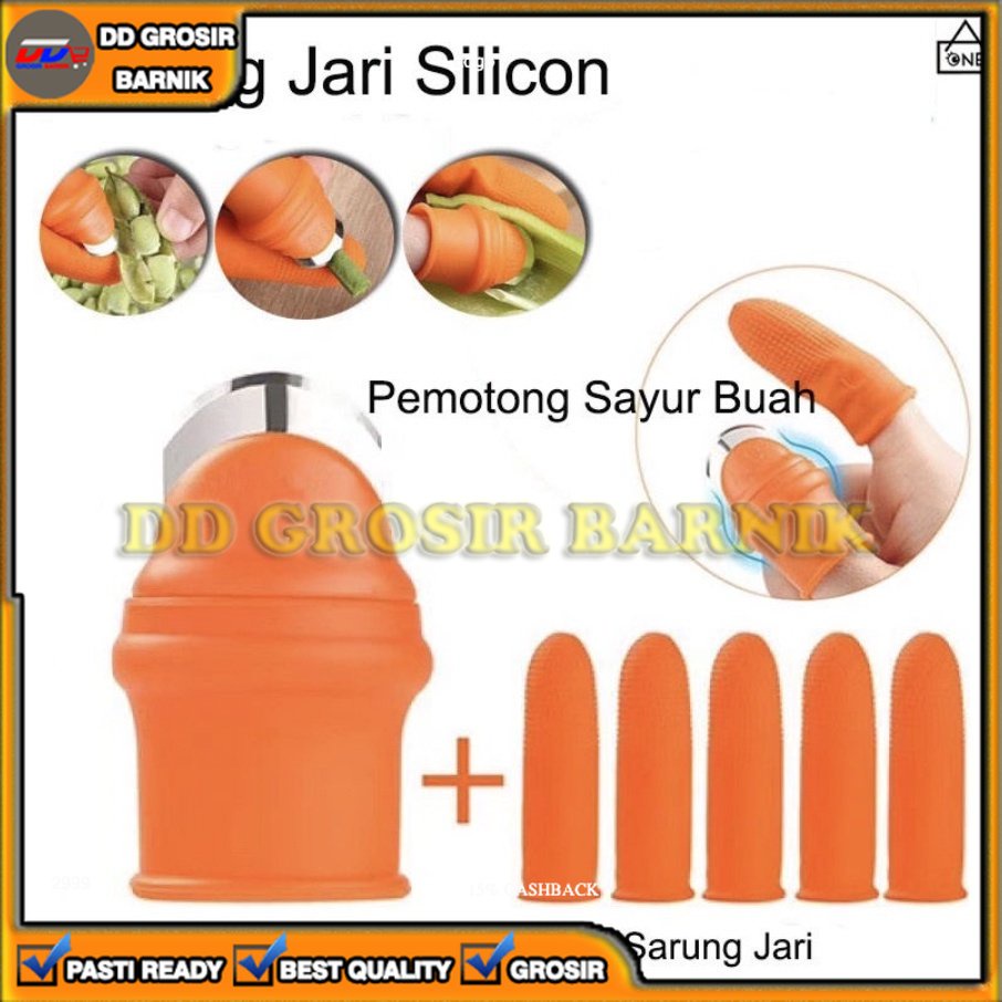 [DGB] 6PCS SARUNG JARI PISAU PEMOTONG PEMETIK SAYUR BUAH CABE JEMPOL SILIKON 6 IN 1 PERALATAN DAPUR 6 PCS