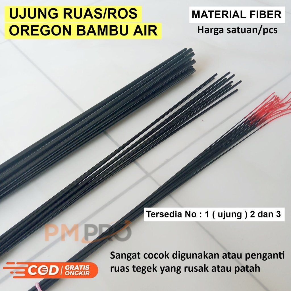 Ruas Dan Ujung Atau Ros Pengganti / Sambungan Atas Joran Pancing Tegek Oregon Bambu Air Fiber Lentur