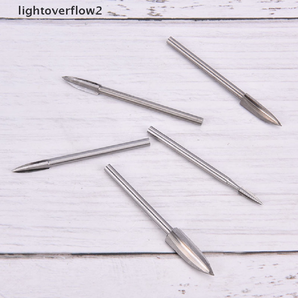 [lightoverflow2] 5pcs/set Mata Bor Ukir Dan Grafir Kayu Milling Cutter Carving Root Tools [ID]