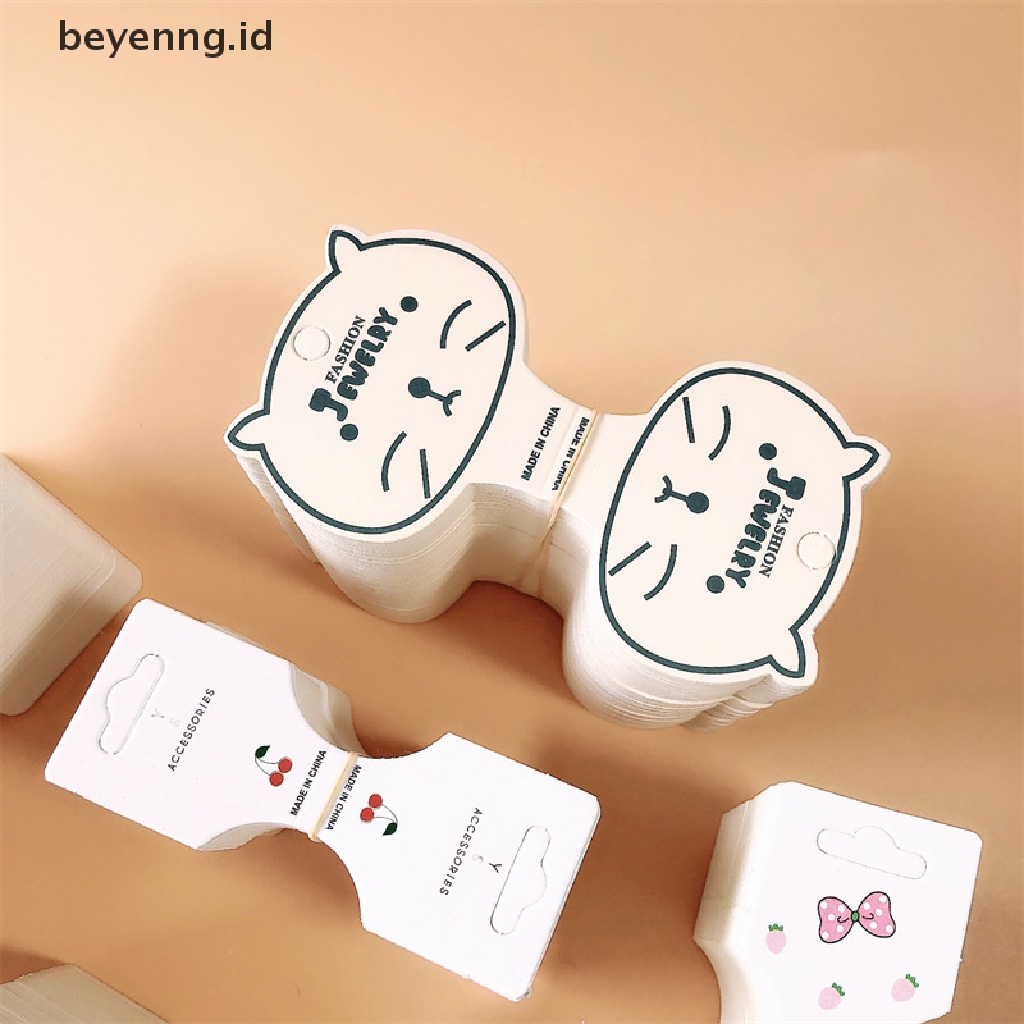 Beyen 50PCS Papan Kertas Lipat Putih Dewasa Anak Jepit Rambut paperboard Tali Rambut Kartu Hiasan Rambut Hiasan Kepala Bahan Kemasan ID