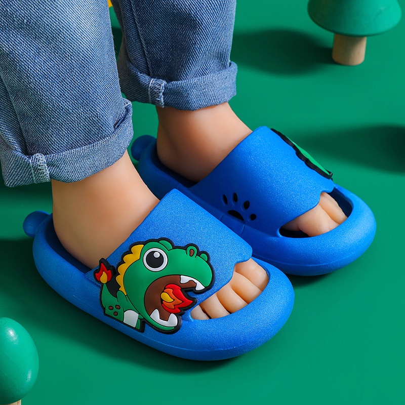 SHOEGALLERY LV0223 Sandal Anak Anak Import  Selop Karet Motif Dino Samping Import/Sandal Selop Rumahan