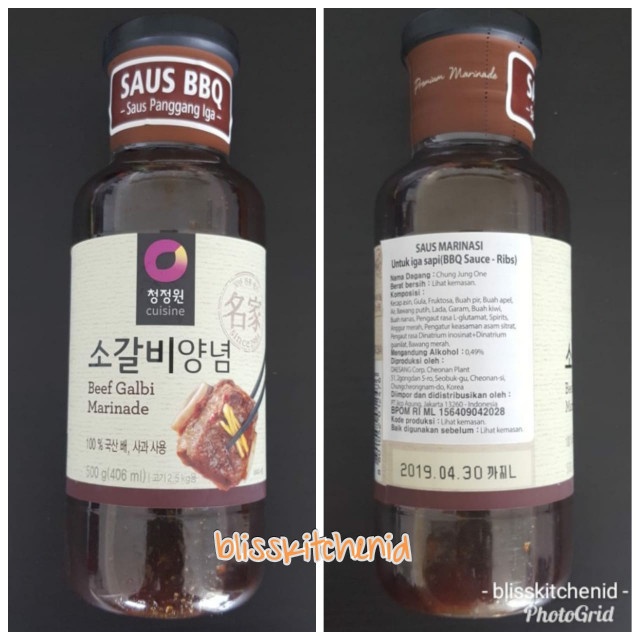 

[Saos&Dressing] Bumbu Marinade Beef Short Rib Galbi / Kalbi Sauce Chung Jung One 500gr