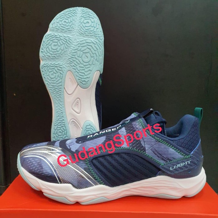 {MentariStore} Sepatu Badminton LINING NEW RANGER V LITE / AYTR003 DEEP BLUE ORIGINAL Diskon