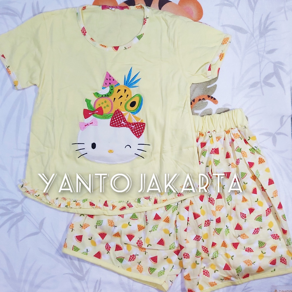 STELAN ANAK PEREMPUAN OBLONG HELLO KITTY BUAH BUAHAN 1-5 TAHUN