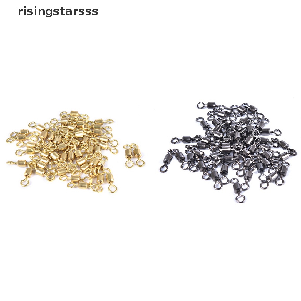 Rsid Span-new 50pcs/100pcs Konektor Pancing Ball Bearing Putar Padat Ring Barel Roll Putar Jelly