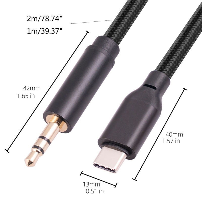 Vivi Kabel Aux Jack Multi Fungsi Type-C to 3.5mm Nylon Braided 3.5mm Aux Cord