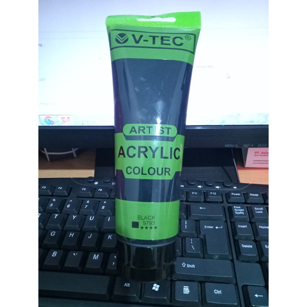 V-Tec Cat Akrilik 250ml / V-Tec Artist Acrylic Colour 250 ml / Cat acrylic / Black-9793