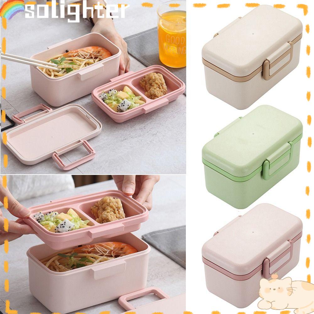 Solighter Lunch Box Microwavable Piknik Camping Untuk Pelajar Pekerja Kantor Wadah Makanan