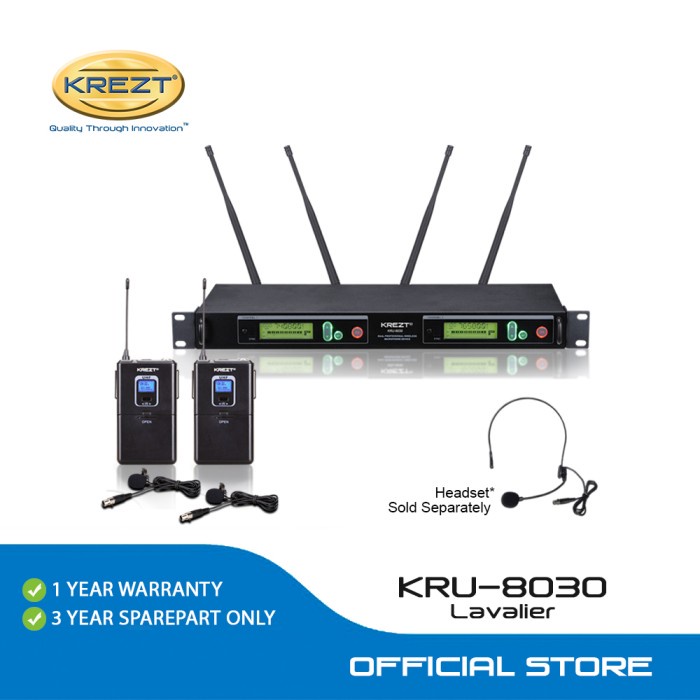 PROFESSIONAL WIRELESS MICROPHONE KREZT KRU-8030 | TRUE DIVERSITY - Handheld