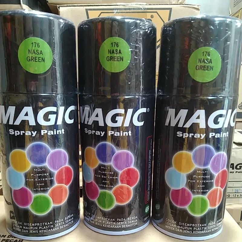 cat semprot pilok pilox magic spray paint magic nasa green 176 hijau metallic muda