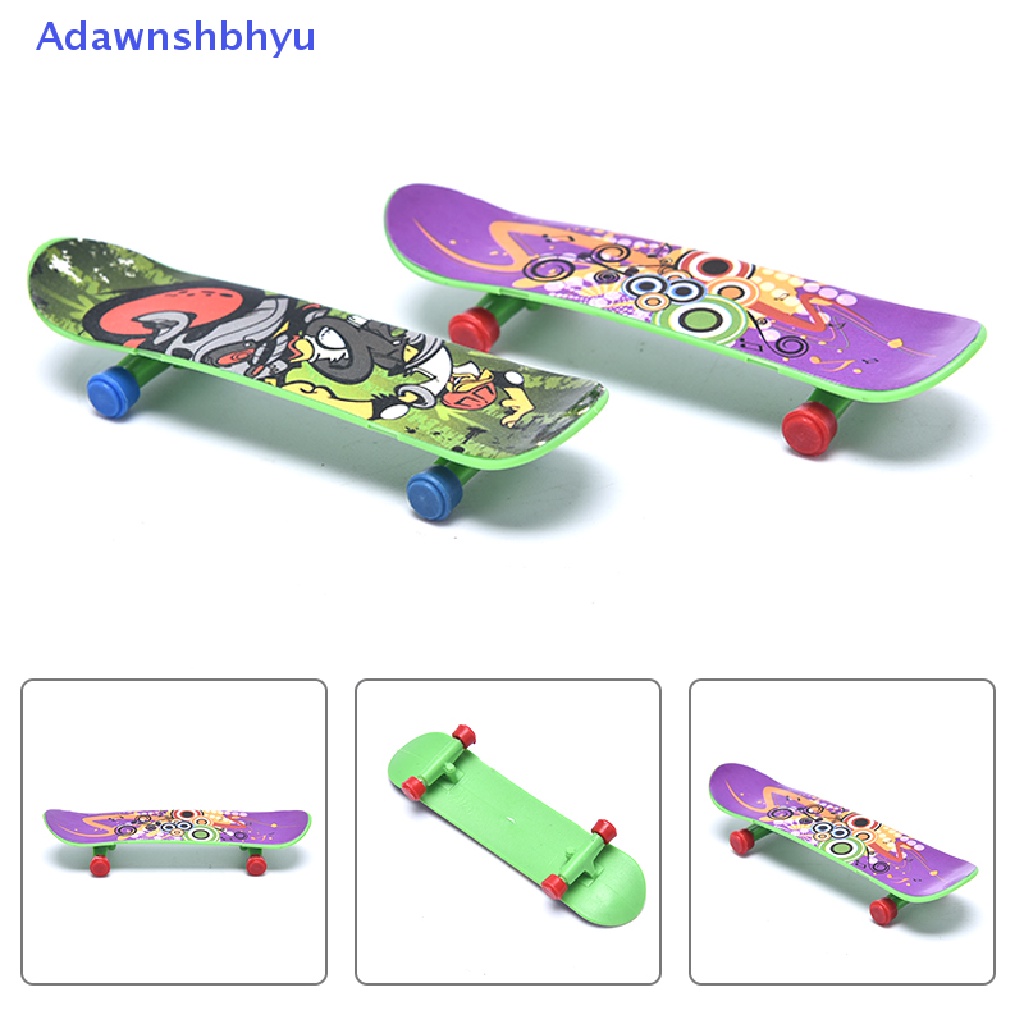 Adhyu 1x Mini Finger Skateboard Jari Plastik Skate Scooter Cowok Mini Skateboard Mainan ID