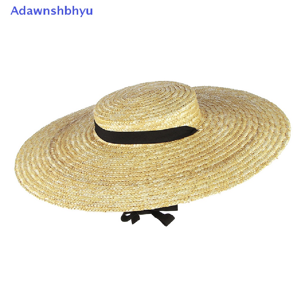 Adhyu Topi Jerami Pinggiran Lebar Untuk Wanita Pita Panjang Ladies Beach Hat Summer Sun Visor Cap ID