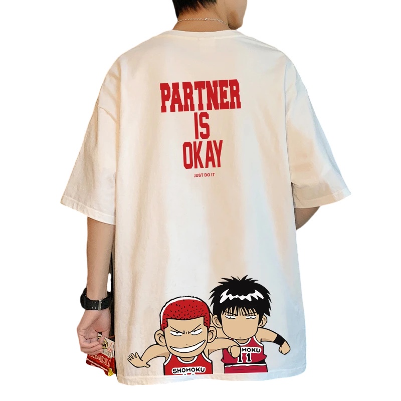 KAOS OVERSIZED KOREAN 3/4 SLEDOVED KAOS PRIA BAJU OVERSIZE PRIA ATASAN PAKAIAN POLOS JAPANESE ANIME MALE CASUAL T-SHIRT