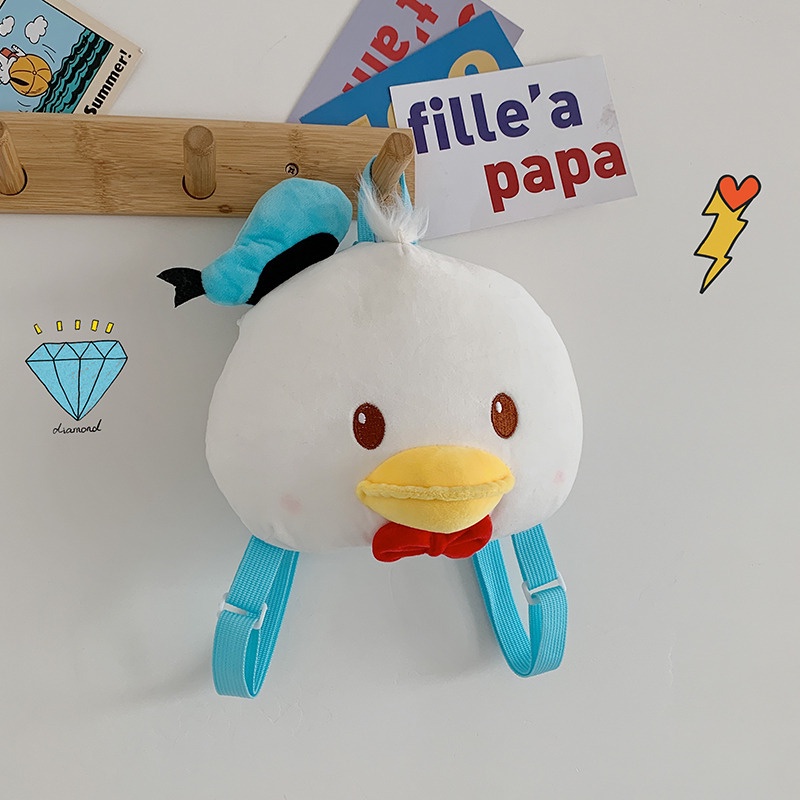 TAS STITCH RANSEL KARAKTER ANAK DISNEY DONALD DUCK WINNIE THE POOH LILO STITCH Tas Boneka Lucu Kartun Pooh Bahan Bulu Lembut Super Halus