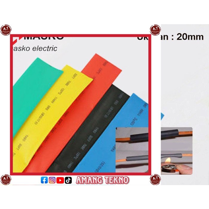 

Isolasi bakar-Selongsong Bakar-Selotip Bakar 20mm 20 mm MASKO 100M - Hitam TERMURAH