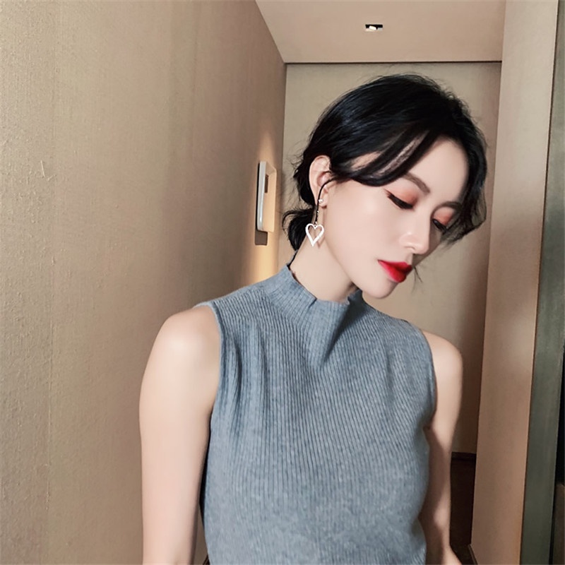 Anting Gaya Baru Trendi Korea Temperamen Influencer Wajah Bulat Panjang Lebih Ramping Terlihat Musim Gugur Musim Dingin Stud Earrings925 Sterling Silver Stud Earrings