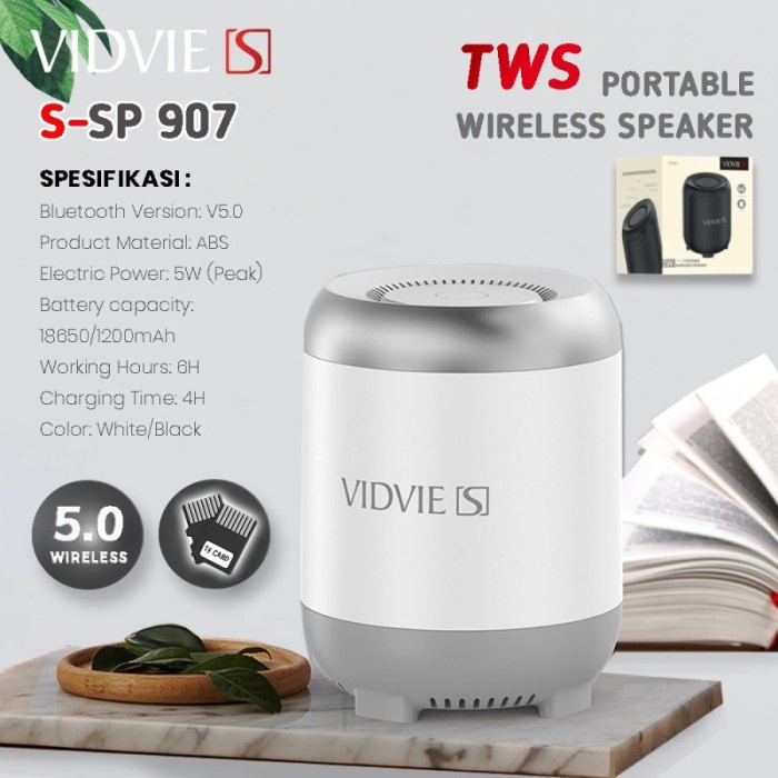 Vidvie S 2in1 Speaker Bluetooth With SD Card Slot SP907 - White