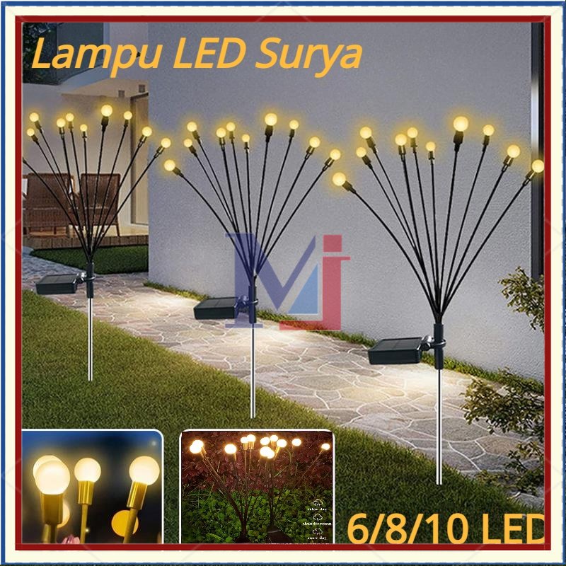 【COD】Solar Led Firefly Lampu Taman Lampu Outdoor Tenaga Surya Lampu Kembang Api 6/8/10LED/Solar Firefly Light Lampu Lampu Dekorasi Lampu Surya