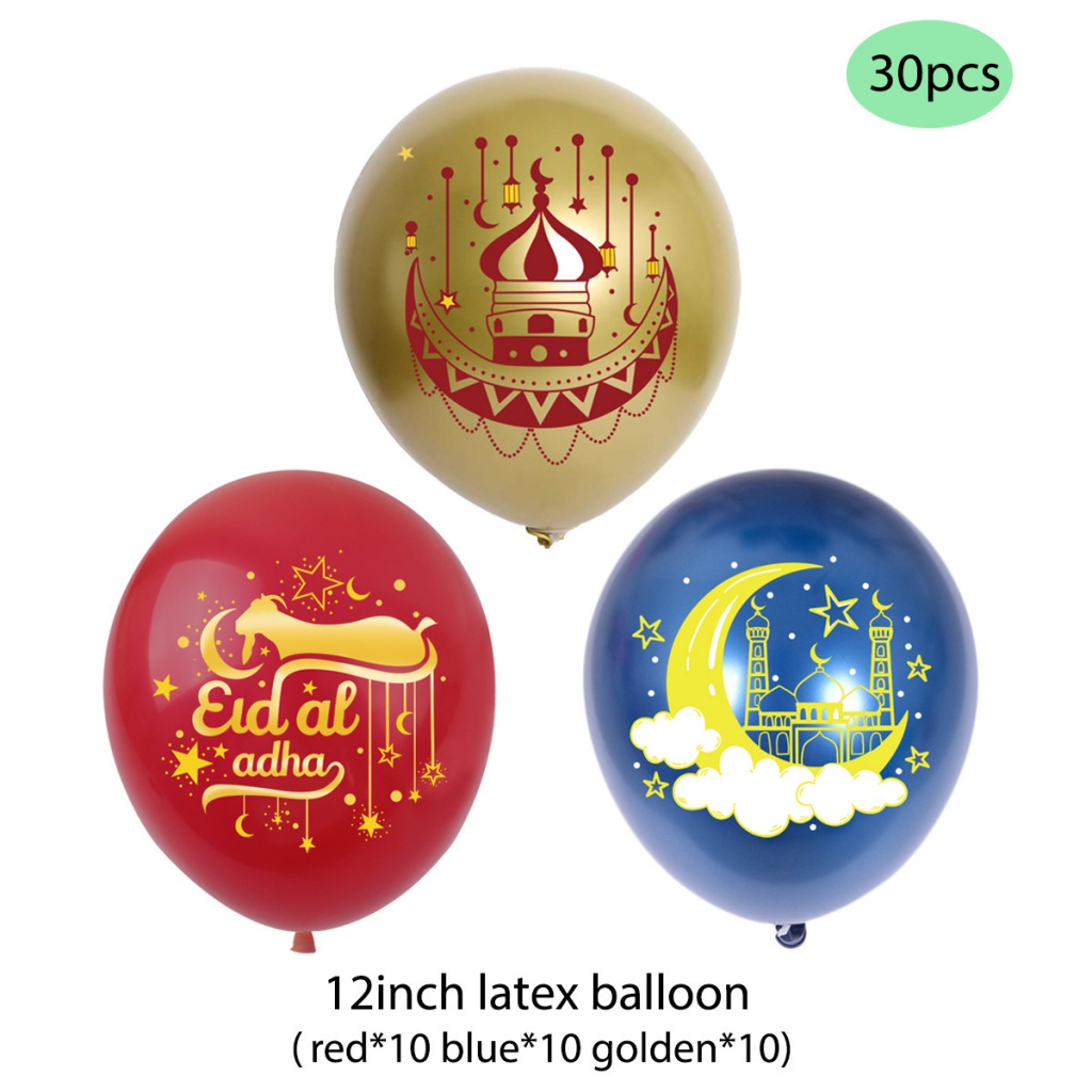 Eid Mubarak Festival Party Atmosphere Gift Eid Flag Bendera Balon Gift Insert Gift Set Eid Mubarak Bulan Bintang Balon Set