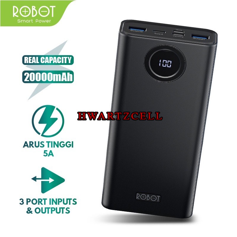 Powerbank ROBOT RT22 RT23 20000mAh - Dual Input Output Power Bank 20000 mAh WITH PD GARANSI RESMI