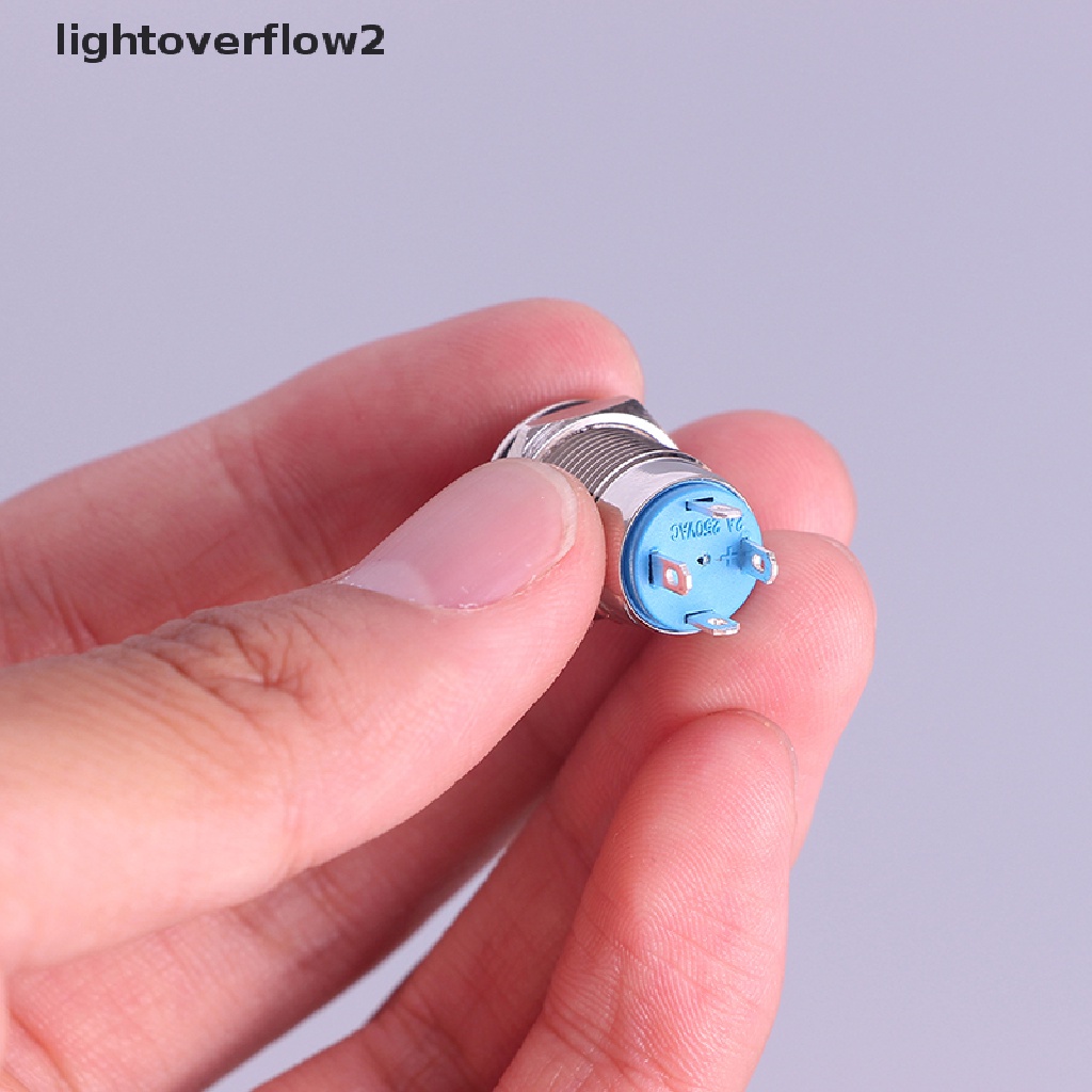 [lightoverflow2] 12mm Metal Annular Push Button Black Saklar Ring Lampu LED Kait Sesaat [ID]