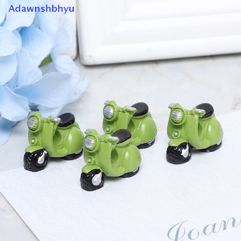 Adhyu 4Pcs Dollhouse Miniature Green Motorcycle Tricycle Model Toy Doll House Ornament ID