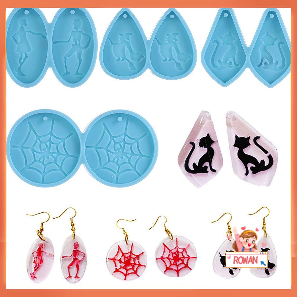 R-flower Earrings Resin Mold DIY UV Epoxy Membuat Perhiasan Alat Cetakan Silikon Resin Kristal