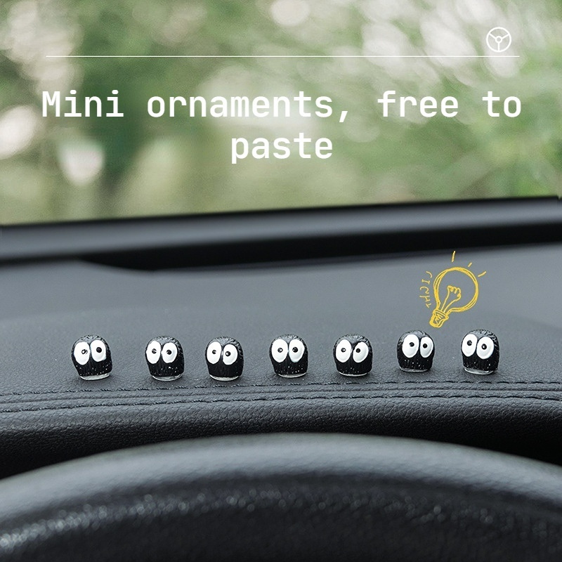Mobil Resin Mini Debu Bola Crats Hitam Bara Briket Elves Totoro Miniatur Patung Peri Ornamen Taman Auto Dekorasi Aksesoris