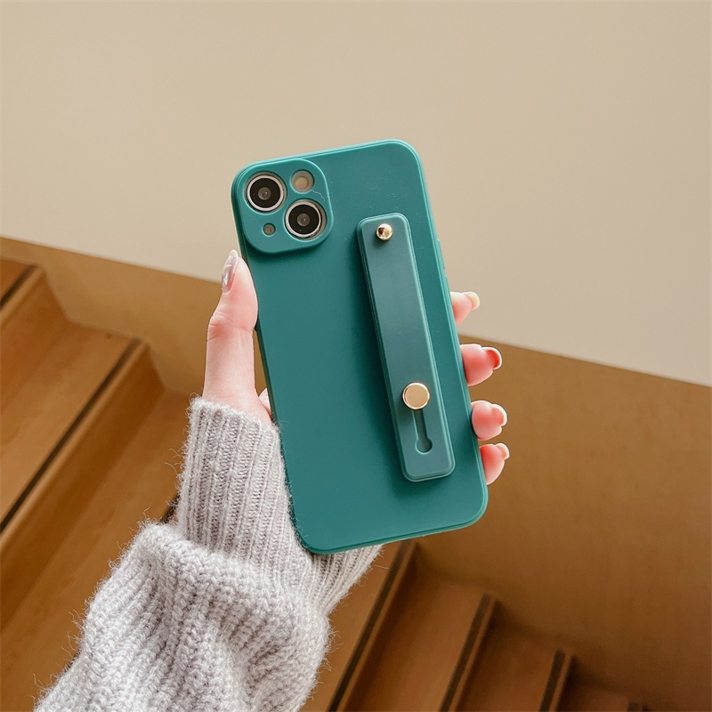 IPHONE Untuk Iphone14 13 12 11 Pro X XS Max7 8 14 Plus XR Straight Edge Bracket Casing Silikon Lembut Case