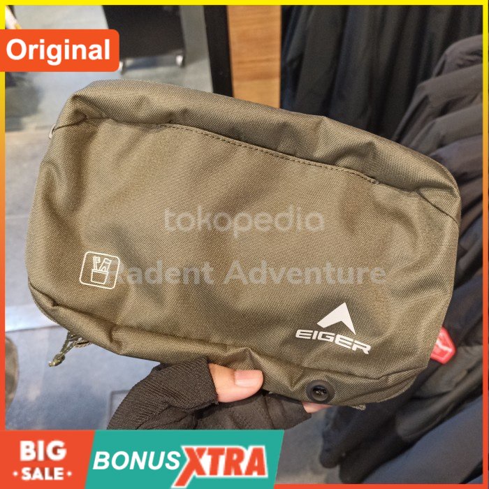 Tas EIGER1989 AQUART NG Bag Olive 91000 7157 Original Cowok Bandung Pouch
