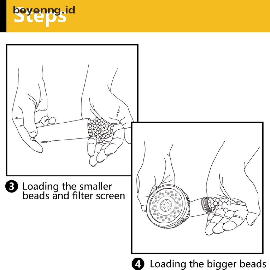 Beyen Shower Head Replacement Beads Filter Mineralized Ion Negatif Bola Keramik ID