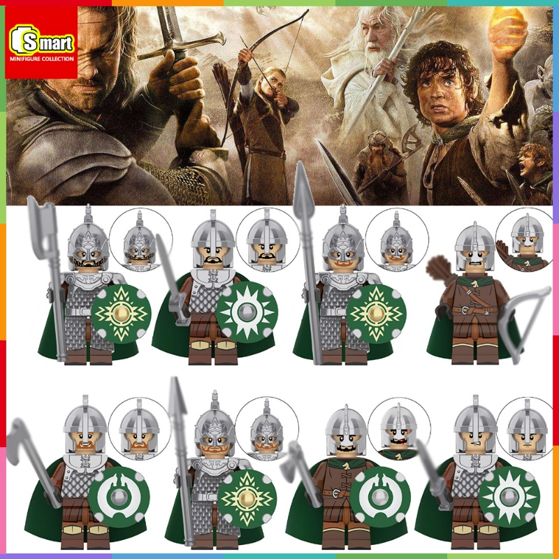 Lord of The Rings Rohan Minifigure Archer Knight Legion Kavaleri Penjaga Tentara Medieval Boneka Mini Phalanx Mainan Blok Bangunan