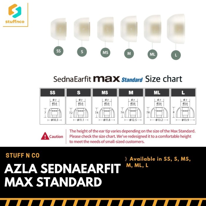 Azla SednaEarfit MAX Standard Eartips for IEM Earphone