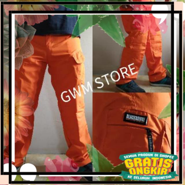 Celana Pria Orange PDL Tactical cargo Outdoor / basic long