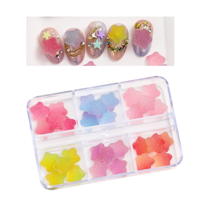 Siy 1kotak Berlian Kuku Bening Glitter Desain Nail Rhinestones Resin Batu Kuku Permata Nail Art Aksesoris Bunga Kuku C