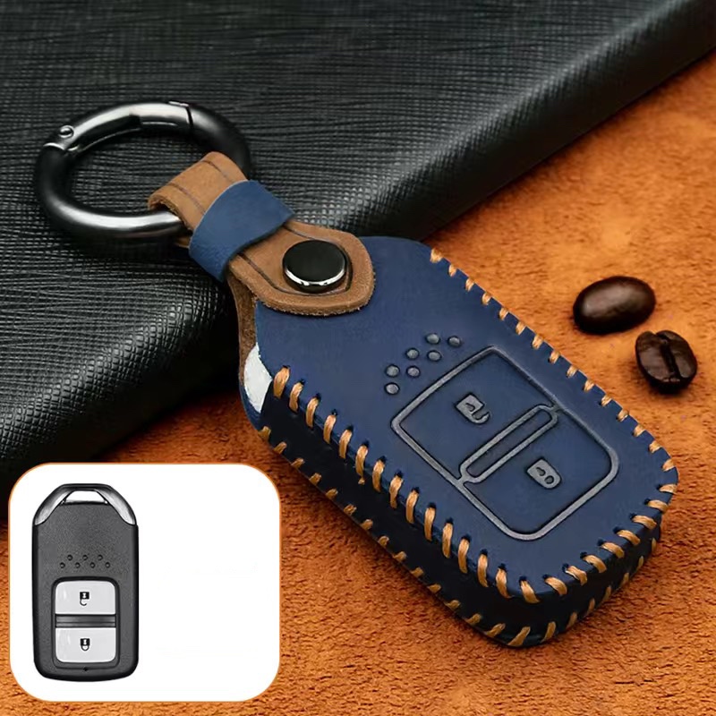 Untuk Honda Jazz/HRV/CRV/BRV 2014-2021 Keyless Remote Car Key Leather Protection Cover Casing