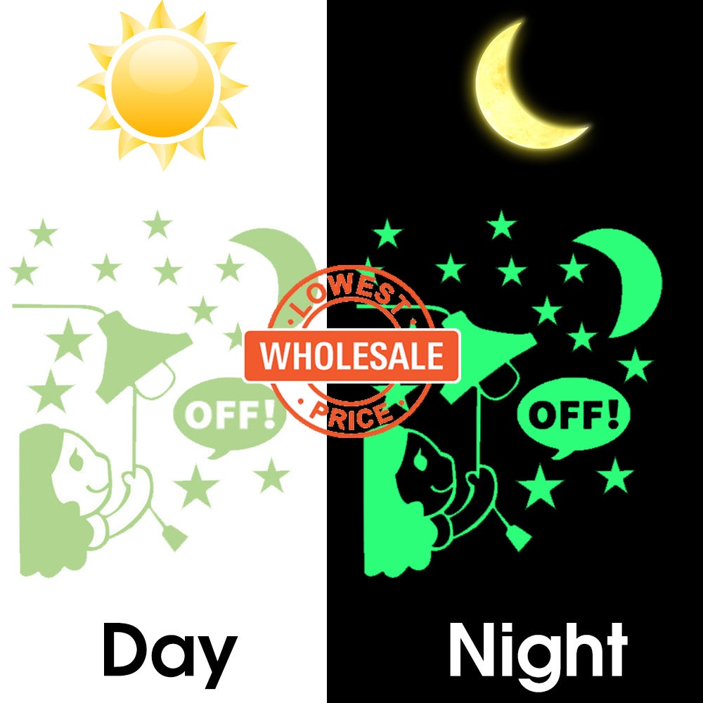 [Harga Grosir] Tahan Air Antistain Wallpaper Perekat Diri PVC Dinding Aplikasi Mudah Menghapus Saklar Stiker Kamar Anak Dekorasi Dapur Decal Beruang Gadis Bercahaya Stiker Dinding