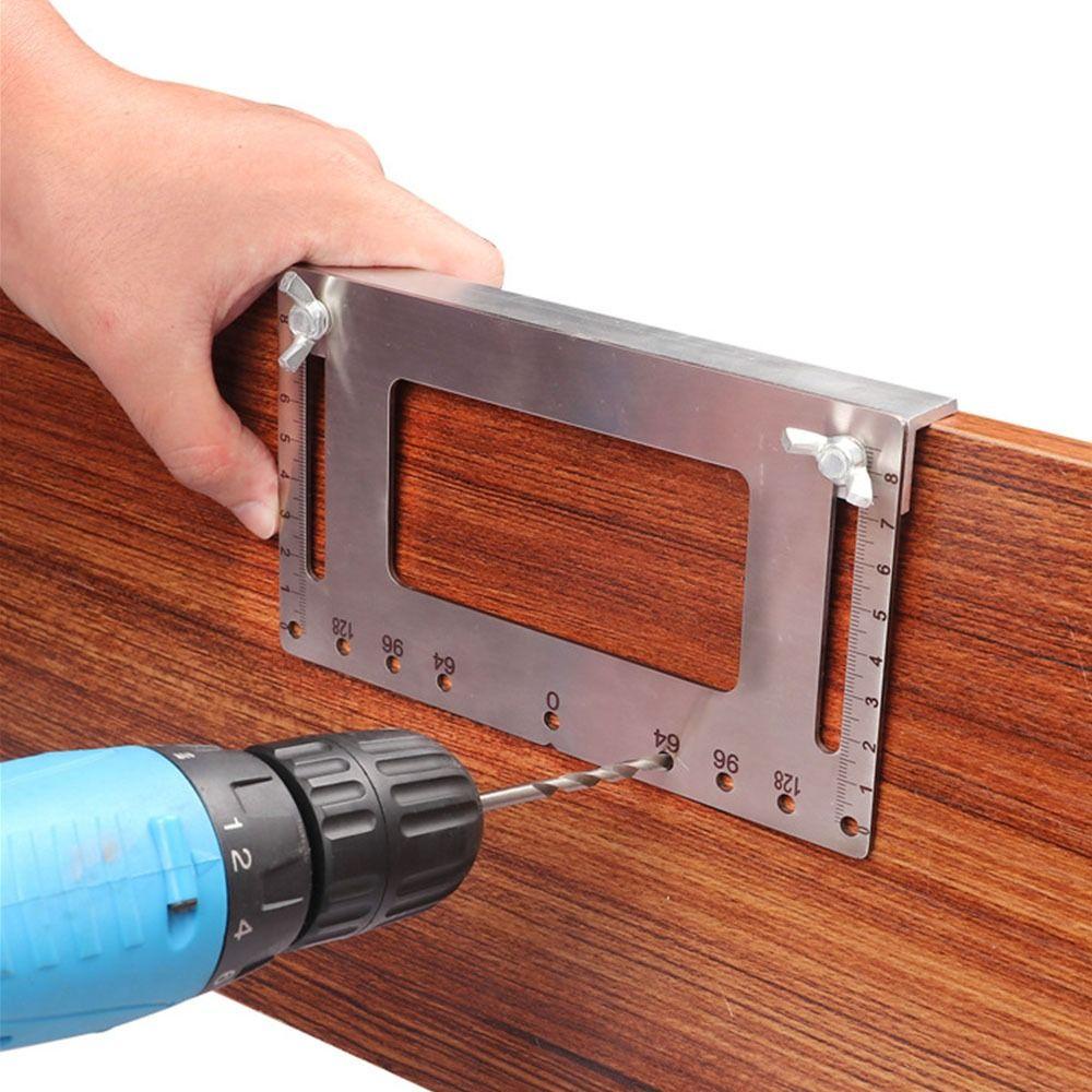 [Elegan] Alat Lubang Lemari Punch Handle Gauge Positiver Hole Pitch Dengan Skala Derajat Woodworking Kabinet Jig