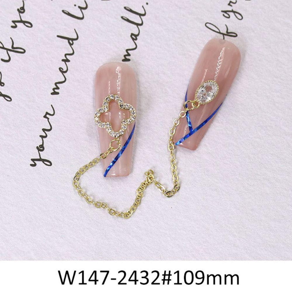 AUGUSTINA Agustina Flash Manicure Aksesoris 1pcs Rantai Indah Berlian Imitasi Mewah Zirkon Berlian Imitasi Dekorasi