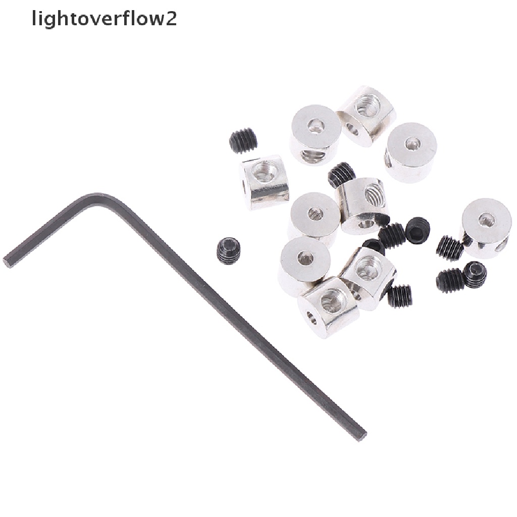 [lightoverflow2] 10pcs 7mm length brass pin keepers Locking Pin Backs Savers holder Allen Wrench [ID]