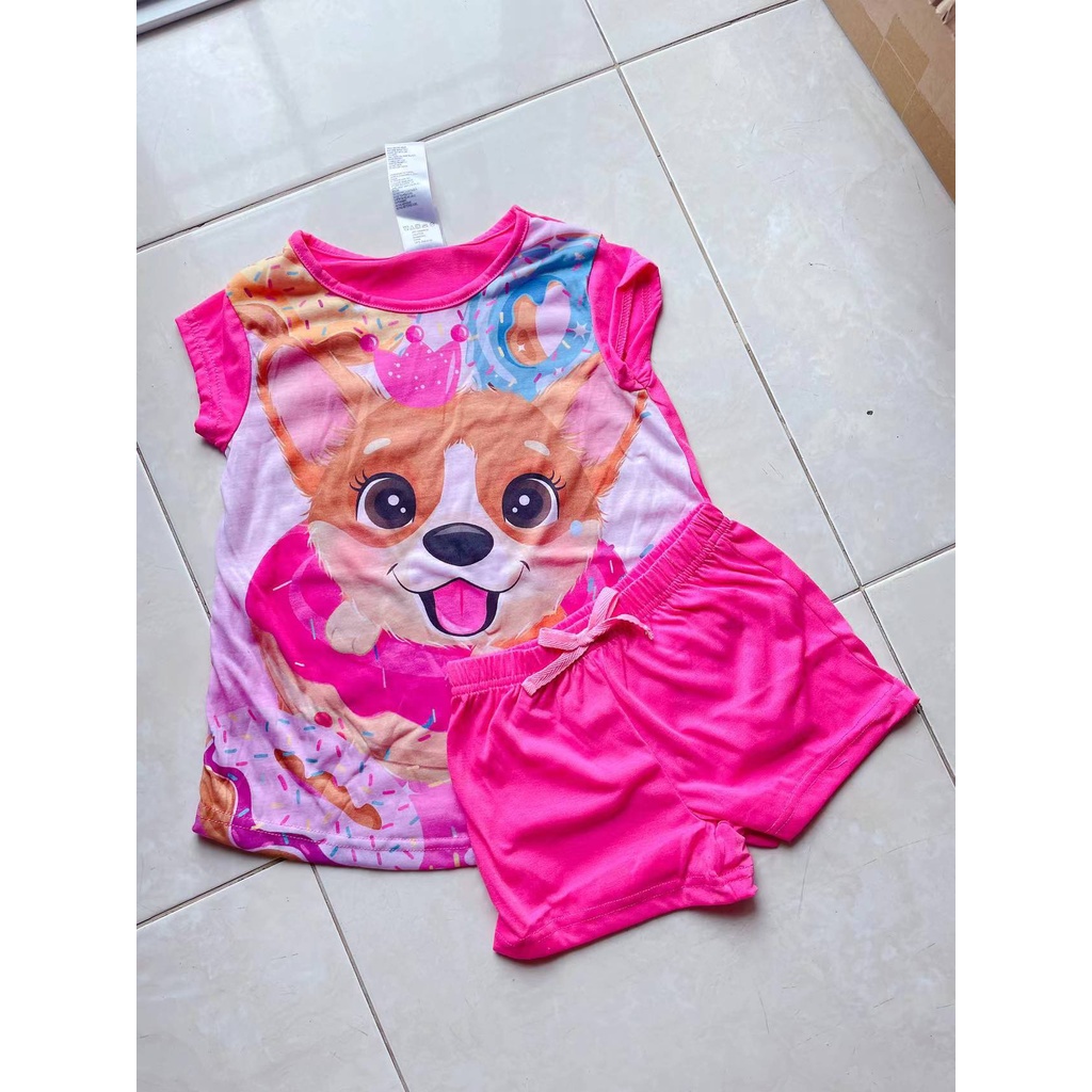 Setelan anak perempuan anak set baju anak pendek unicorn mermaid lucu murah 4-16th