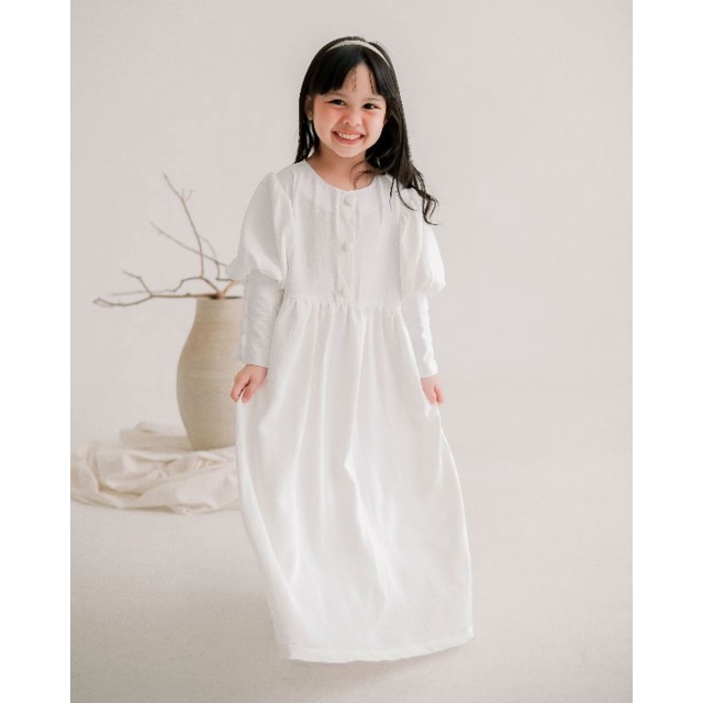 Hunny Bunny Syazani Maxi Dress / Dress Anak Perempuan / Dress Crinkle/ Dress Muslim Anak