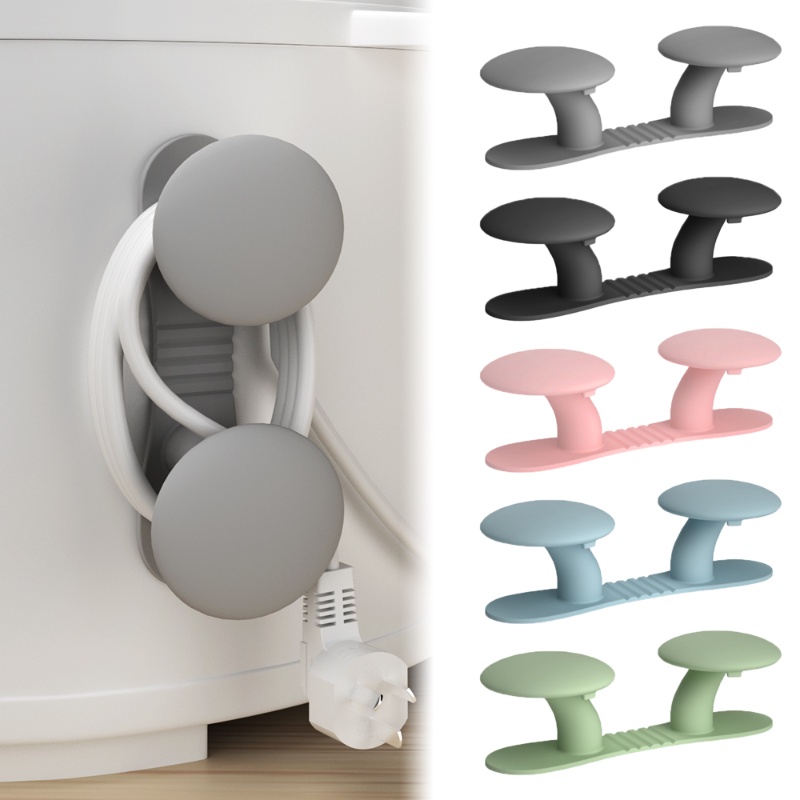 Cute Mushroom Silicone Cord Winder Untuk Peralatan Dapur Cable Management Storage Holder Air Fryer Mesin Kopi Kawat Fixer Artefak Rumah Organizer